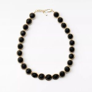 Zara Metal Spheres Necklace, Black & Gold